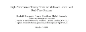 High Performance Tracing Tools for Multicore Linux Hard Real-Time Systems